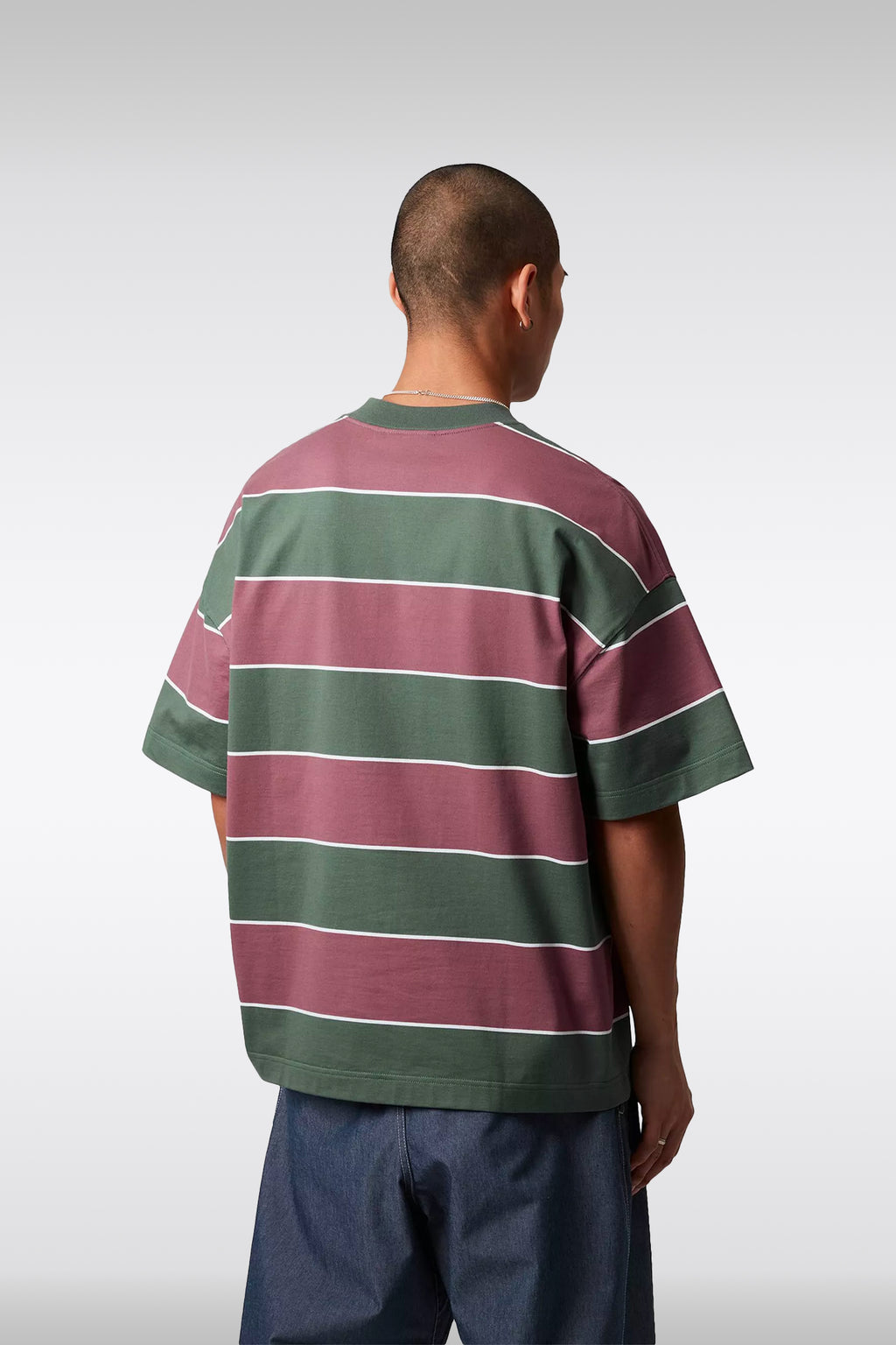 alt-image__T-shirt-in-cotone-a-strisce-verde-e-bordeaux---S/S-Quinby-T-Shirt