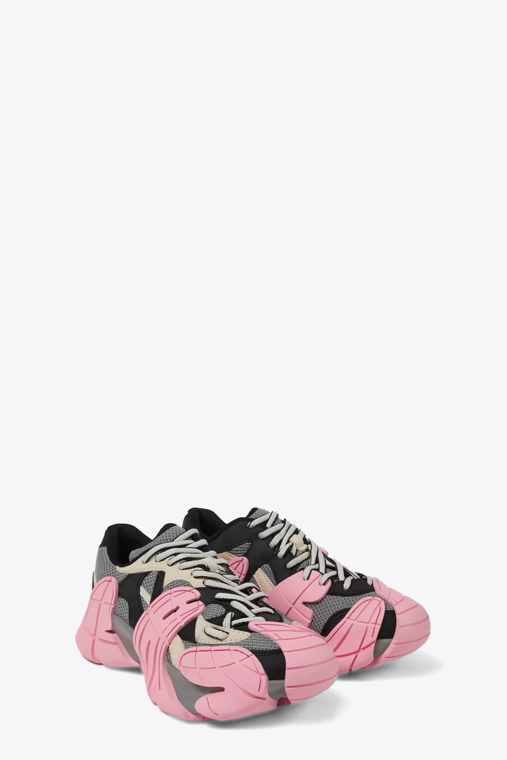 alt-image__Sneaker-bassa-in-mesh-grigia-e-gomma-rosa,-nera-e-panna---Tormenta