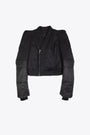 Black nylon bomber jacket with shoulder pads - Metro Bomber 