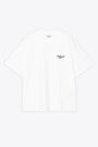 White cotton boxy fit t-shirt with chest logo embroidery - S/S Signature Script T-Shirt 