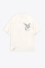 White cotton t-shirt with graphic print at chest and back - Elegance In Motion T-Shirt 