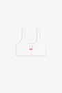 Top in cotone a coste bianco con logo in metallo - Ufsb Oval D Rib Bralette 