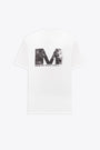 White cotton oversized t-shirt with front logo print 