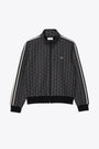 Black and grey jacquard tracksuit jacket with monogram geometric motif  