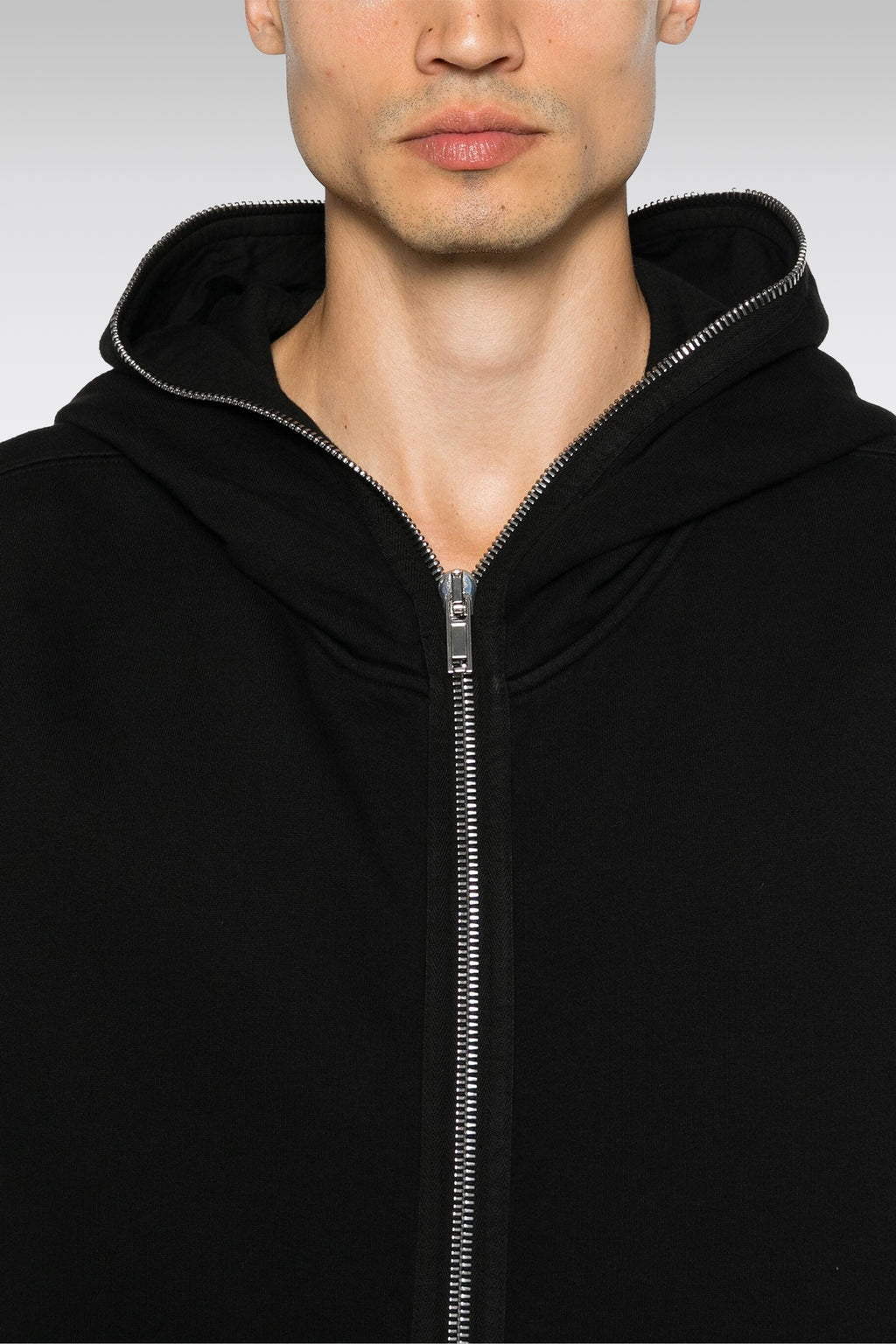 alt-image__Felpa-nera-con-cappuccio-e-zip-in-metallo---Jumbo-Gimp-Hoodie