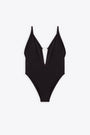 Body nero in lycra con logo Oval D - Ufby Oval D Bodysuit 