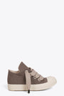 Sneaker bassa in canvas color tortora con lacci grossi - Jumbo Lace Puffer Low Sneaks 