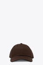 Chocolate brown cotton cap with logo embroidery 