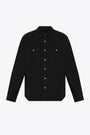 Black cotton shirt with long sleeves and metal buttons - Outershirt  