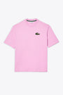 Pink cotton t-shirt with big logo 