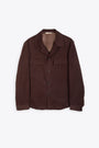 Brown cotton jacket with open collar - John 