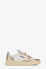 White and gold leather low sneaker - Medalist  