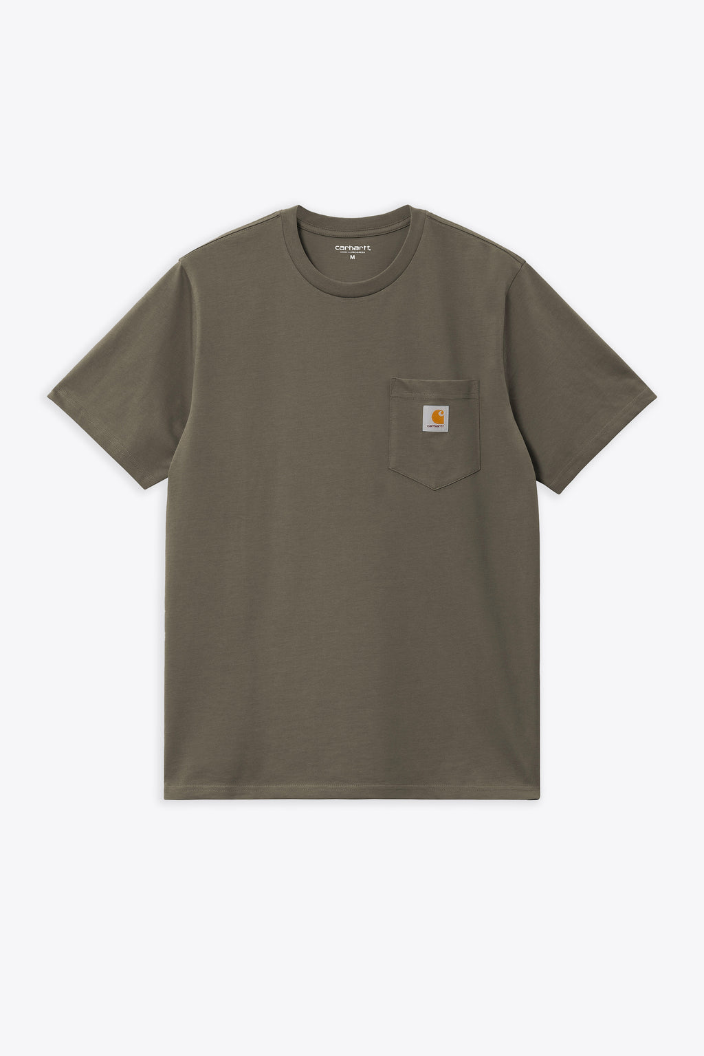 alt-image__T-shirt-in-cotone-verde-militare-con-tasca-e-logo-al-petto---S/S-Pocket-T-Shirt