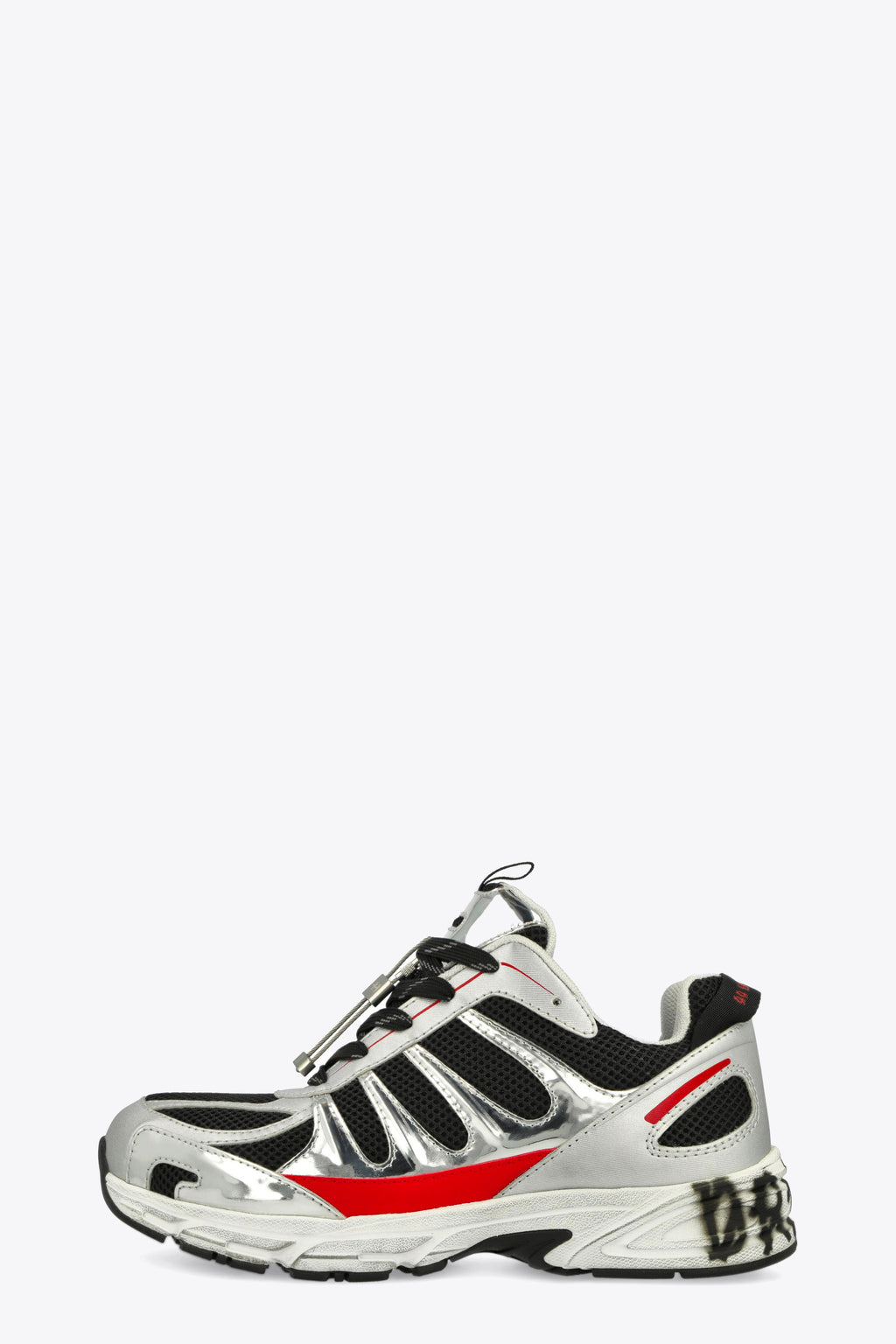 alt-image__Sneaker-bassa-in-mesh-nera-e-pelle-argento