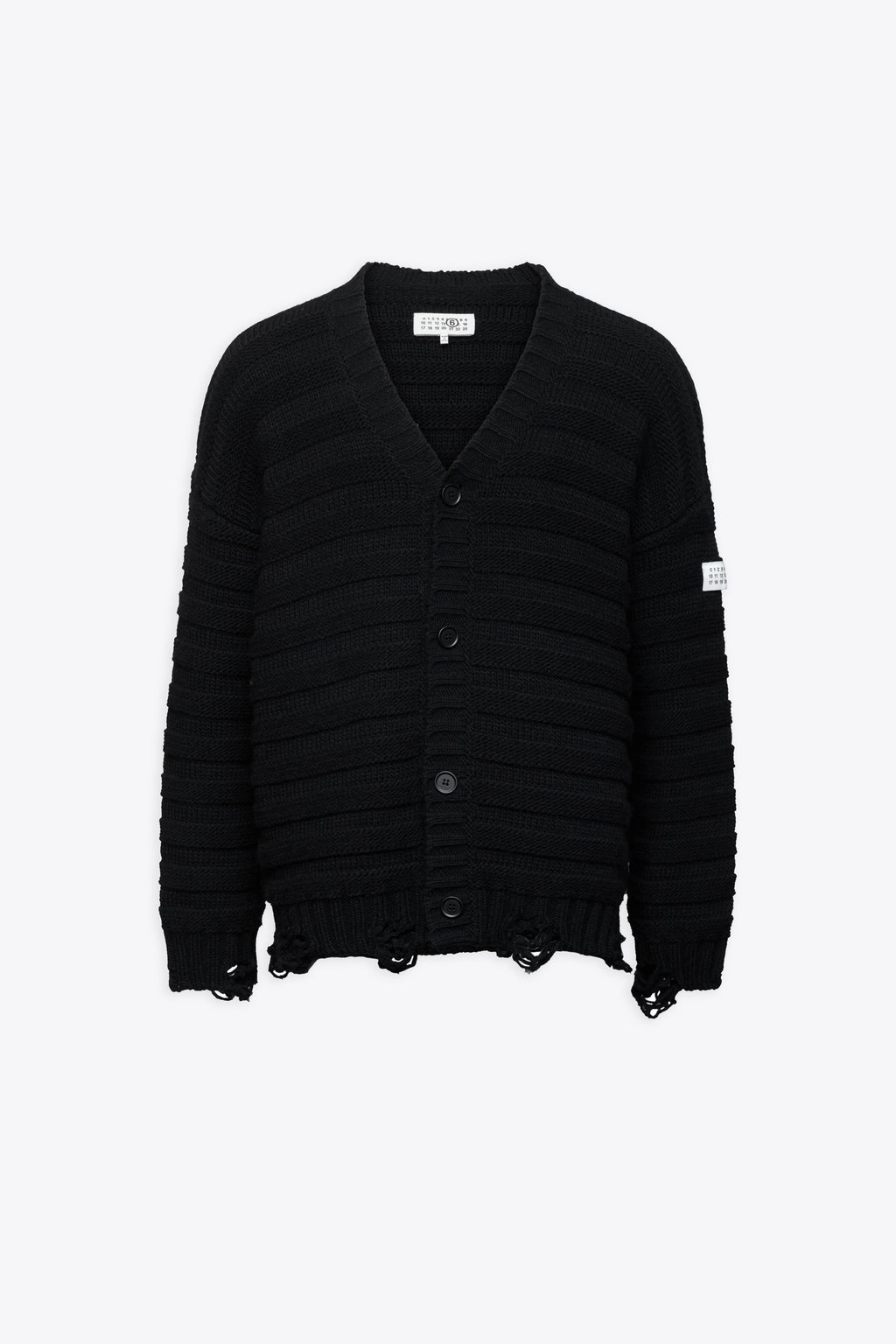 alt-image__Black-horizontal-rib-cardigan-with-ripped-hems