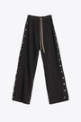 Pantalone nero in canvas con bottoni laterali - Pusher Pants 