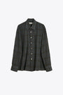 Charcoal grey check cotton shirt with long sleeves - Above Shirt 