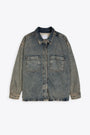 Sandblasted blue denim jacket with zip - Billy 