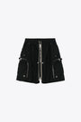 Black lyocell baggy cargo shorts with metal zip - Bauhaus Shorts 