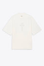 T-SHIRT IN FELPA - TOMMY T -Latte/Perla 