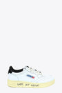 White leather low sneaker with slogan print on sole - Medalist 