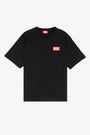 Black cotton t-shirt with chest logo print - T Boxt Lab 