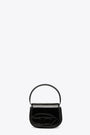 Borsa mini in pelle lucida nera con logo Oval D - 1 DR XS Crossbody Bag 