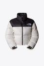 Piumino corto in nylon bianco e nero - W Nuptse Short Jacket 