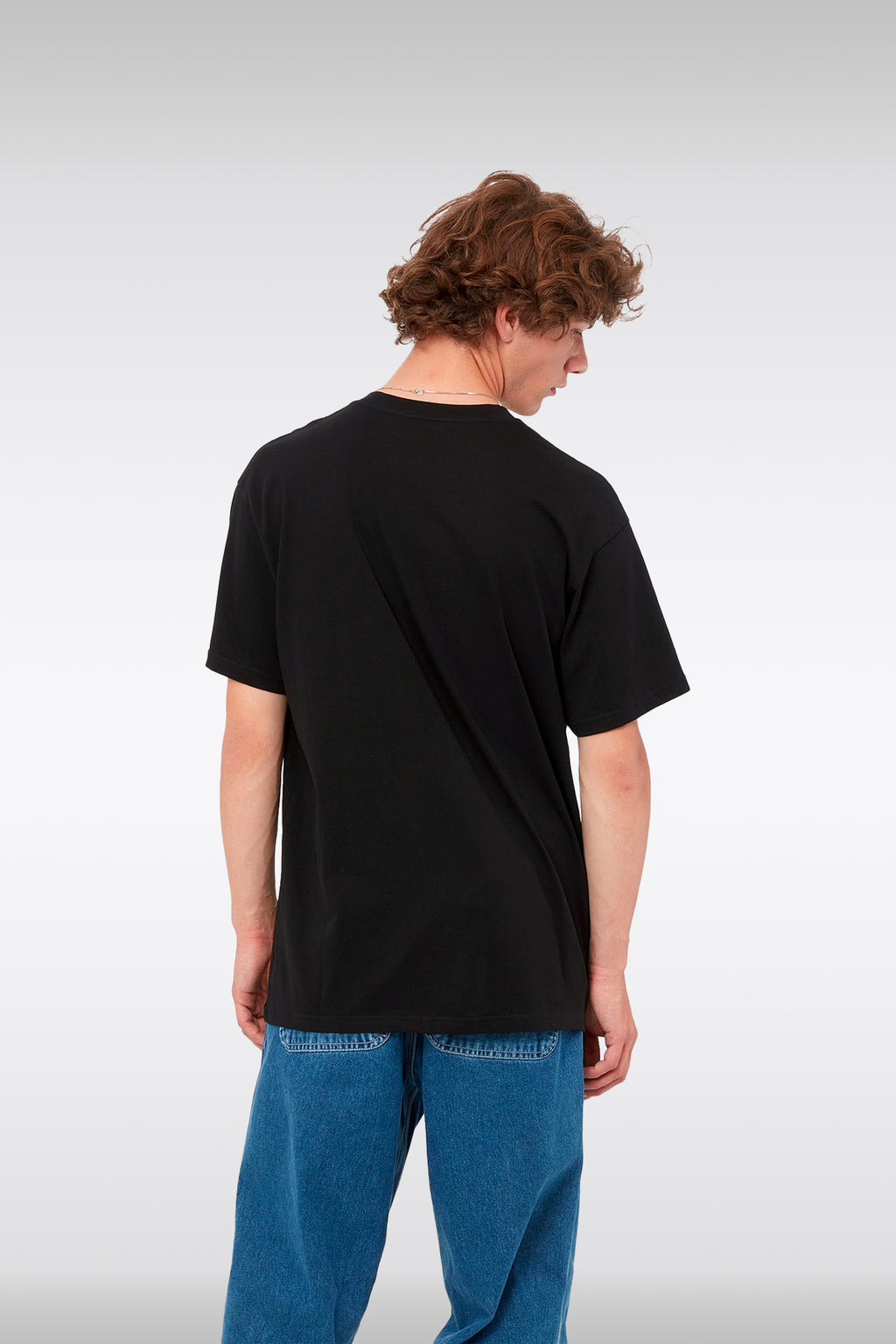 alt-image__T-shirt-nera-in-cotone-con-logo-ricamato-al-petto---S/S-Script-Embroidery-T-Shirt