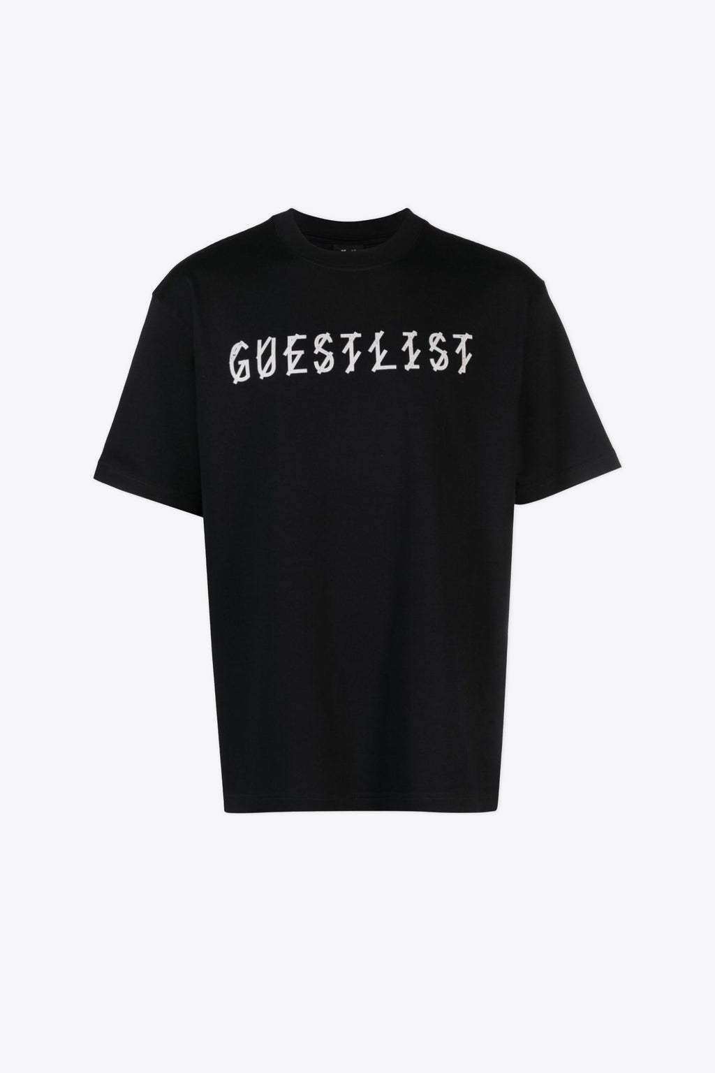 alt-image__Black-cotton-t-shirt-with-front-slogan-and-back-logo---Gyuestlist-Tee