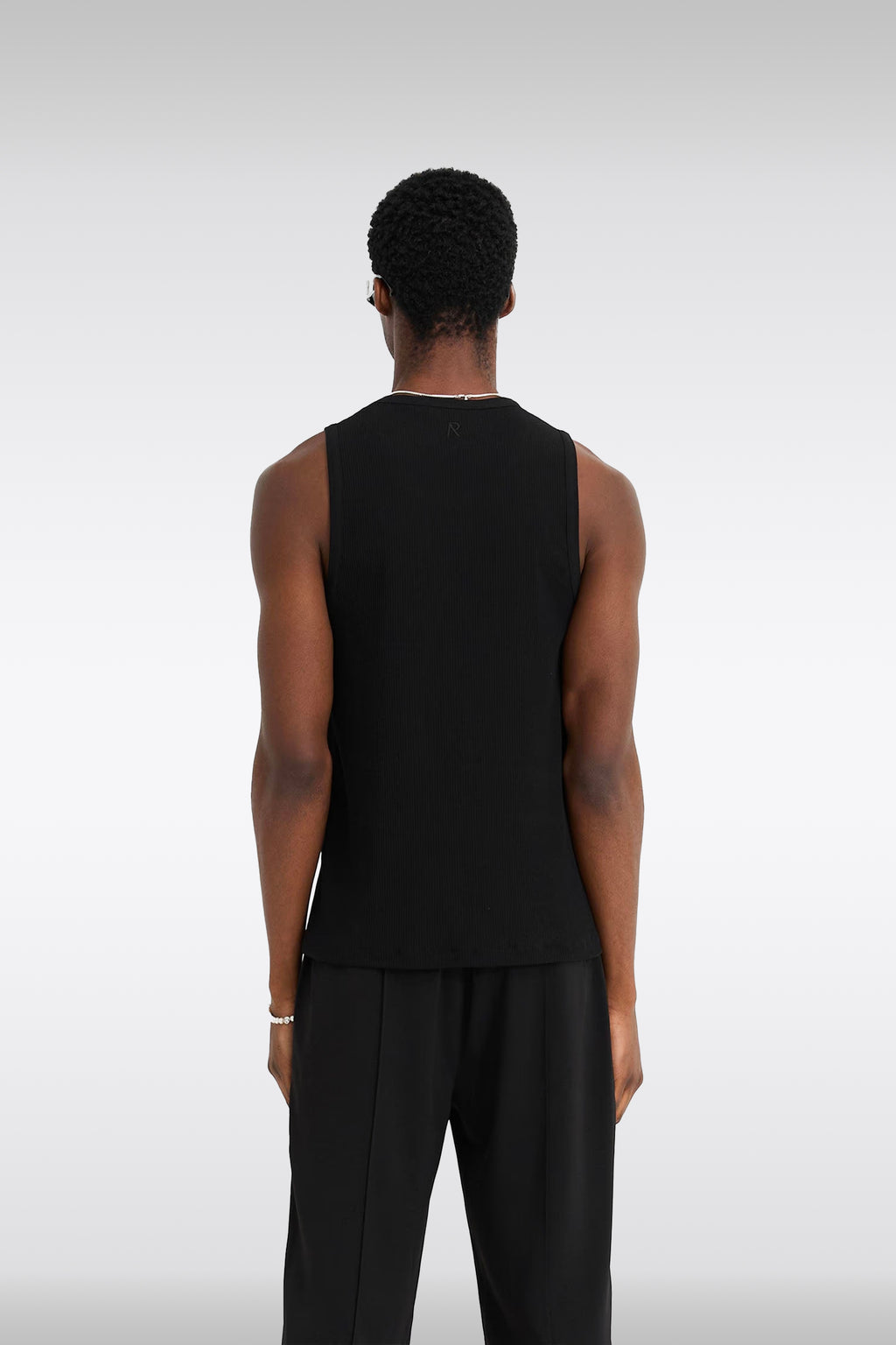 alt-image__Black-ribbed-cotton-tank---Initial-Tank