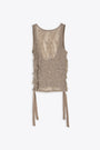 Dove brown jacquard sleeveless top - Jacquard Ribbon Sleeveless Top 