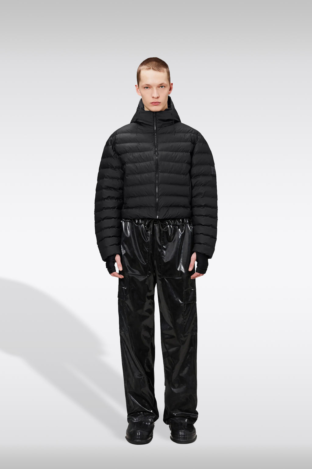 alt-image__Waterproof-black-pvc-hooded-puffer-jacket---Lohja-Short-Puffer-Jacket