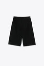 Black tailored wool bermuda short with raw-cut hems 