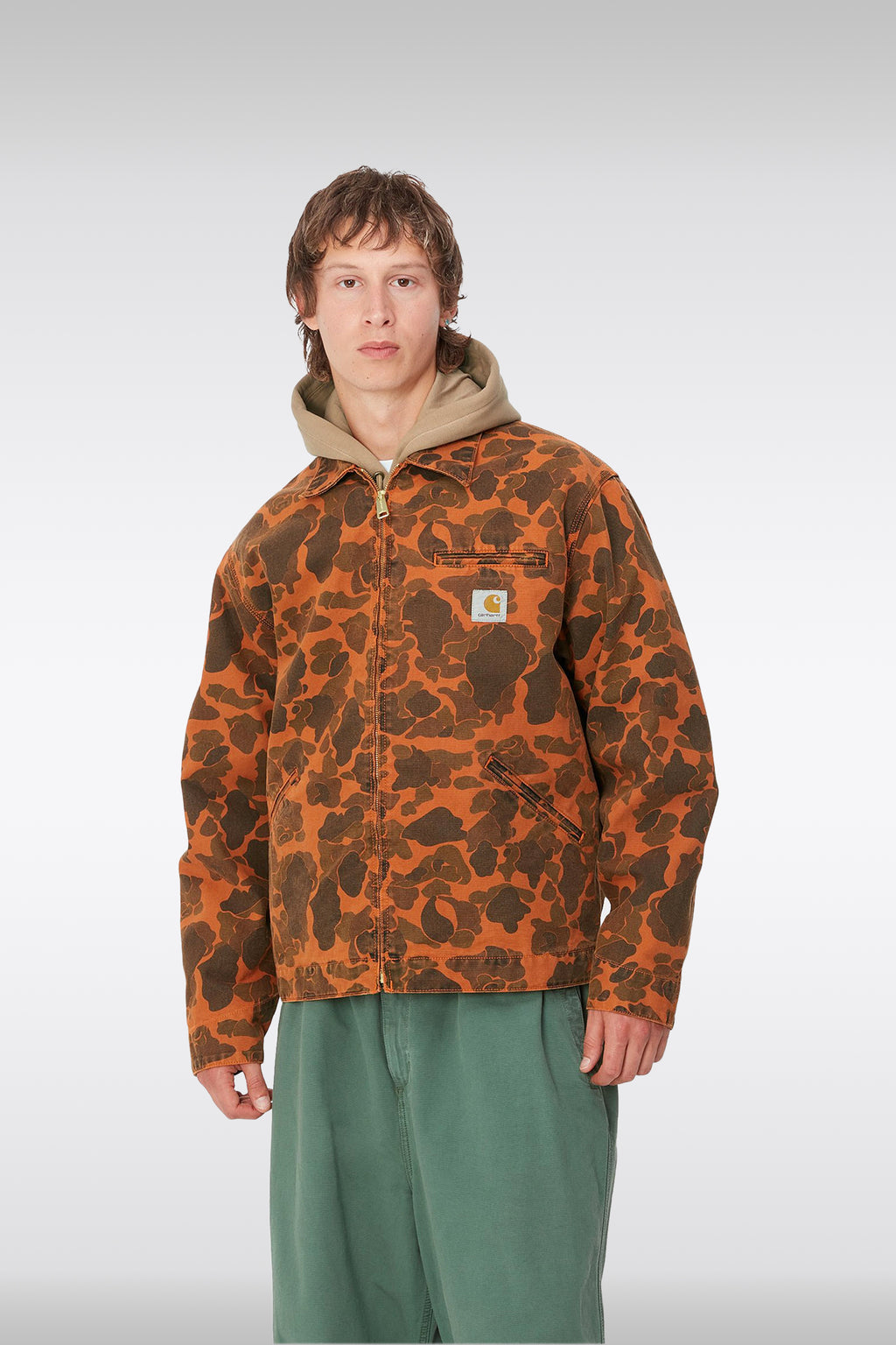 alt-image__Giacca-in-canvas-camouflage-arancione---Duck-Detroit-Jacket