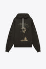 Felpa in cotone grigio antracite con stampa Jesus - Hoodie Jesus 