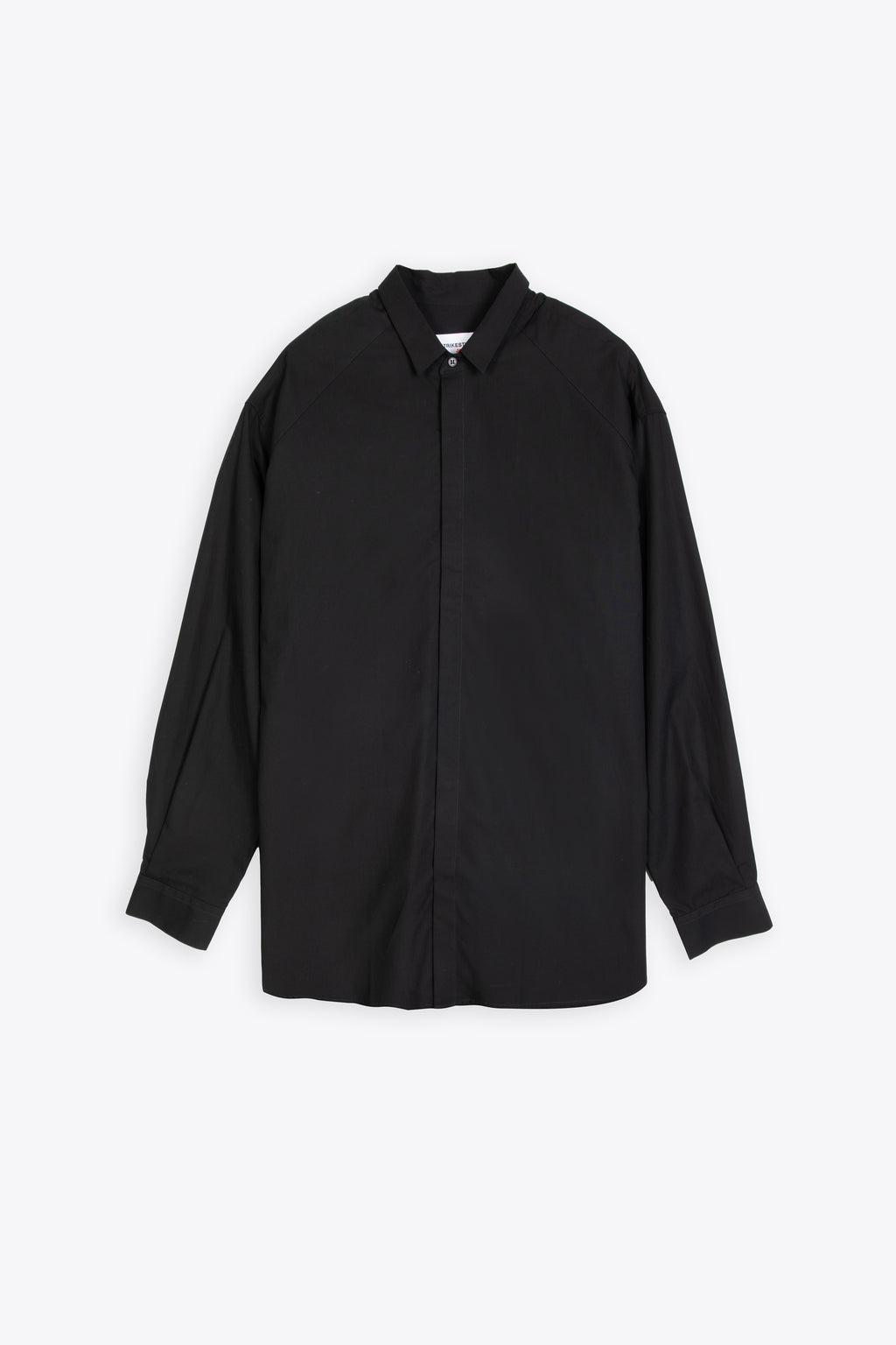 alt-image__Camicia-nera-oversize-in-cotone-con-bottoni-nasosti---J-Shirt