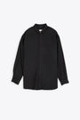 Camicia nera oversize in cotone con bottoni nasosti - J Shirt 