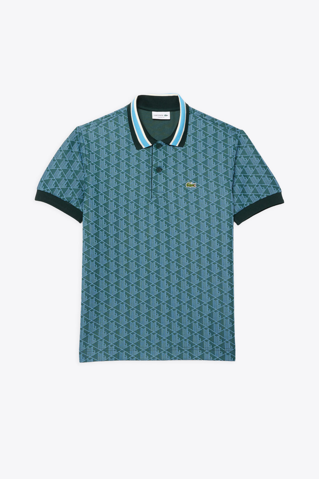 alt-image__Polo-con-motivo-jacquard-verde-e-celeste-e-maniche-corte