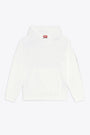 White cotton hoodie with back logo - S Macs Hood Megoval D 
 