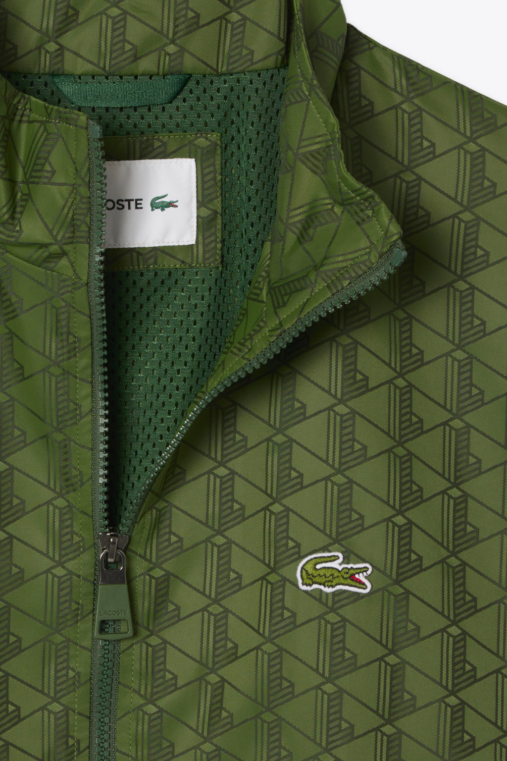 alt-image__Green-nylon-jacket-with-monogram-print-