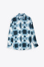 White/blue printed viscose shirt with long sleeves - Valentino Jeju Larici  
