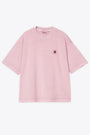 T-shirt oversize corta in cotone rosa con logo al petto - W' S/S Nelson T-Shirt 