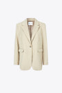 Beige tailored single-breasted oversized blazer - Haven Blazer 