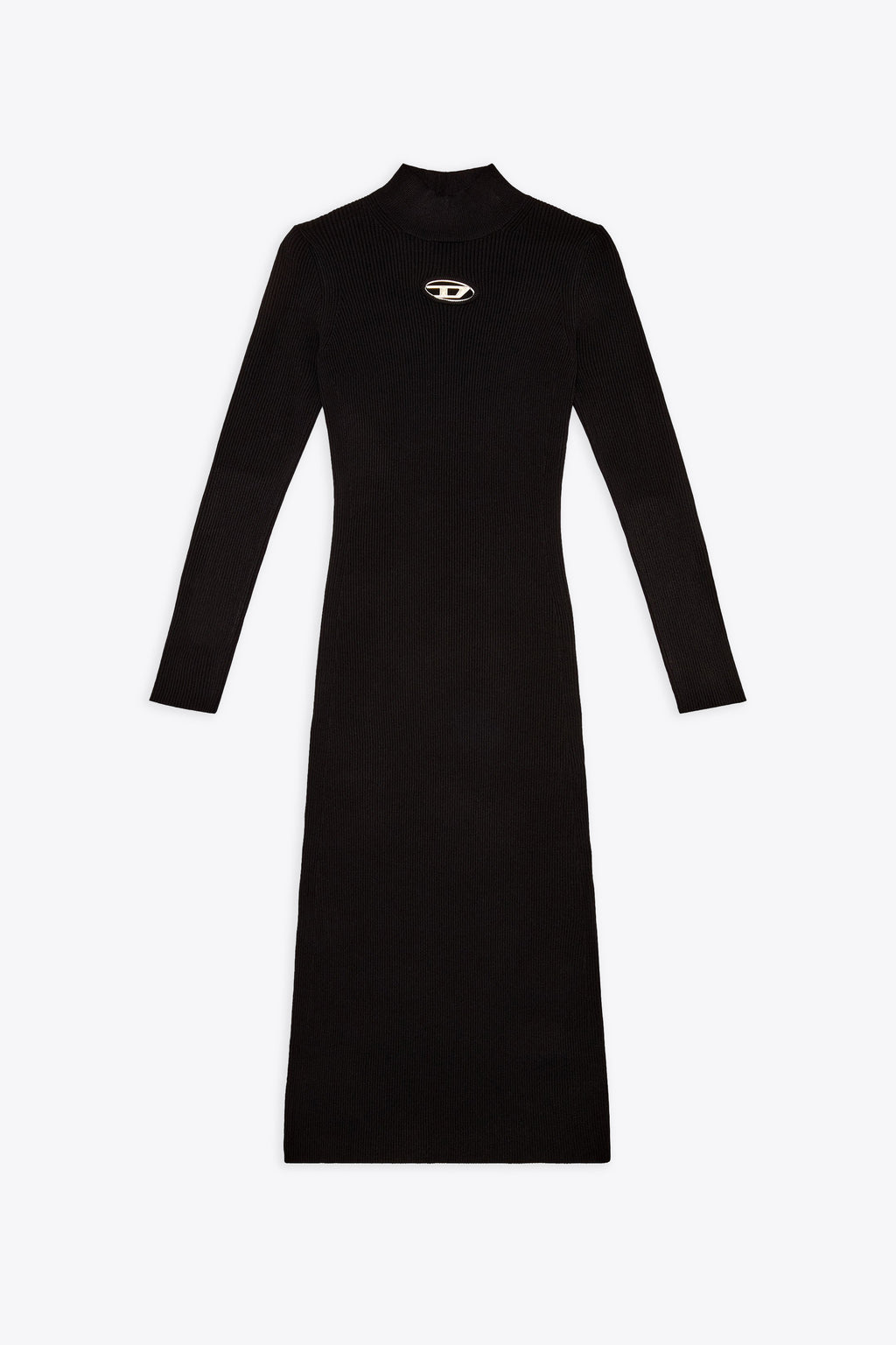 alt-image__Black-rib-knitted-long-dress-with-long-sleeves-and-Oval-D-logo---M-Zary-B