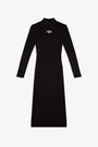 Black rib-knitted long dress with long sleeves and Oval D logo - M Zary B 