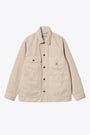 Beige cotton twill work jacket with patch pockets - Garrison Coat 