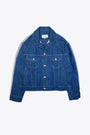 Blue denim jacket with reversed back   