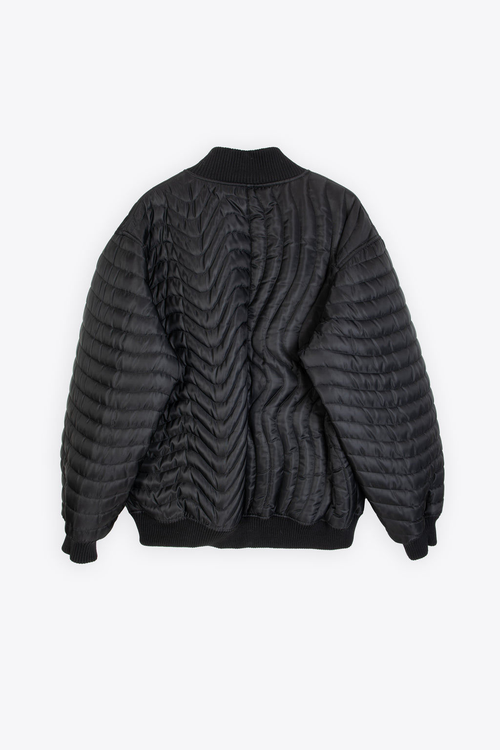 alt-image__Bomber-in-nylon-nero-con-imbottitura-ondulata---Bomber-Wave