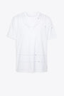 T-shirt bianca con linee di taglio 